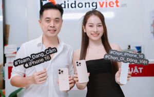 Vợ chồng nhạc sĩ Dương Khắc Linh - Sara Lưu tình tứ đi sắm iPhone mới