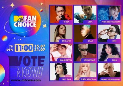 Bảo Anh, Thiều Bảo Trâm, Rtee, Quang Hùng Master D cùng những tên tuổi cực hot có mặt trong MTV Fan Choice 2022