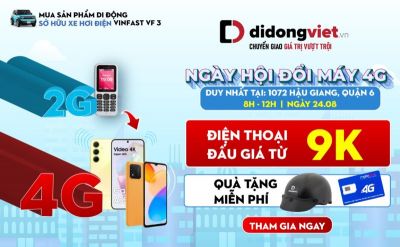 Ngày hội đổi máy 4G: Đấu giá mua điện thoại từ 9 nghìn đồng, sim và quà miễn phí, thêm cơ hội trúng xe hơi VinFast VF3