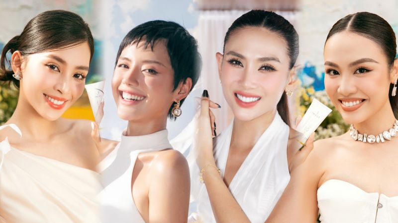 Trần Tiểu Vy, Võ Hoàng Yến, Khánh Linh tại lễ ra mắt loạt sản phẩm chống nắng của IMAGE Skincare
