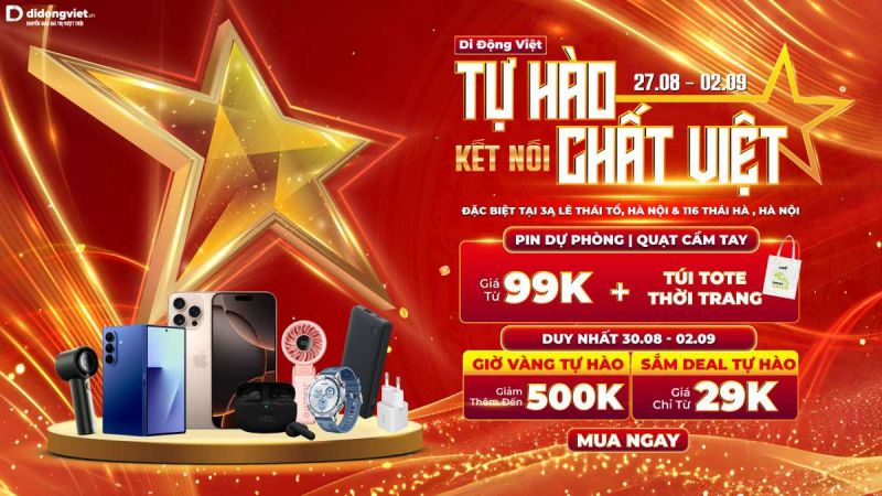 Mừng đại lễ 02/9: Khung giờ v&agrave;ng tự h&agrave;o, săn deal c&ocirc;ng nghệ gi&aacute; từ 29 ngh&igrave;n đồng&nbsp;