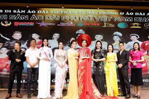 NTK Thu Vân đấu giá chiếc áo dài ‘’Sắc màu di sản’’ tại Gala Miss Di sản áo dài phụ nữ Việt Nam