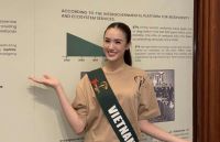 Trịnh Mỹ Anh c&ugrave;ng th&iacute; sinh Miss Earth 2025 l&agrave;m sạch b&atilde;i biển Manila