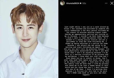 Nichkhun cảnh b&aacute;o fan sau sự cố bị theo d&otilde;i v&agrave; tấn c&ocirc;ng gần nh&agrave;