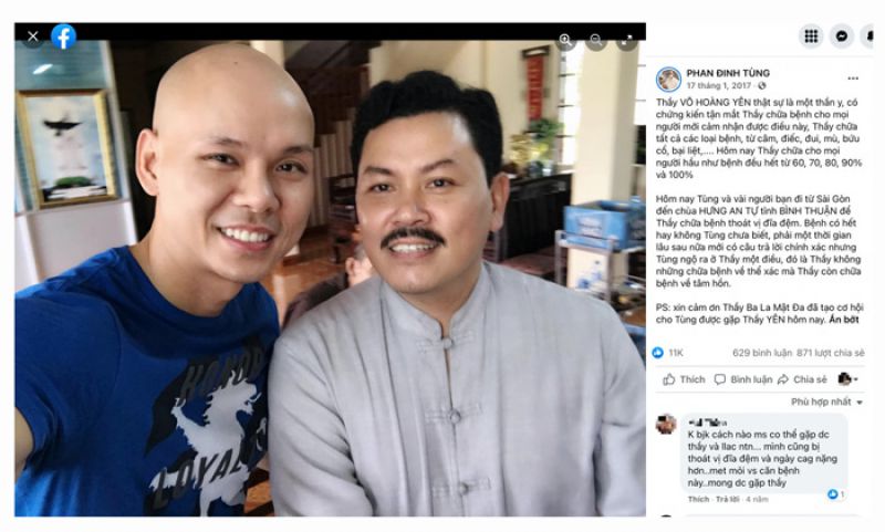 Rộ ảnh nghi vấn Phan Đinh Tùng đang được 'thần y' Võ Hoàng Yên chữa thoát vị đĩa đệm, còn khen rối rít trên Facebook?