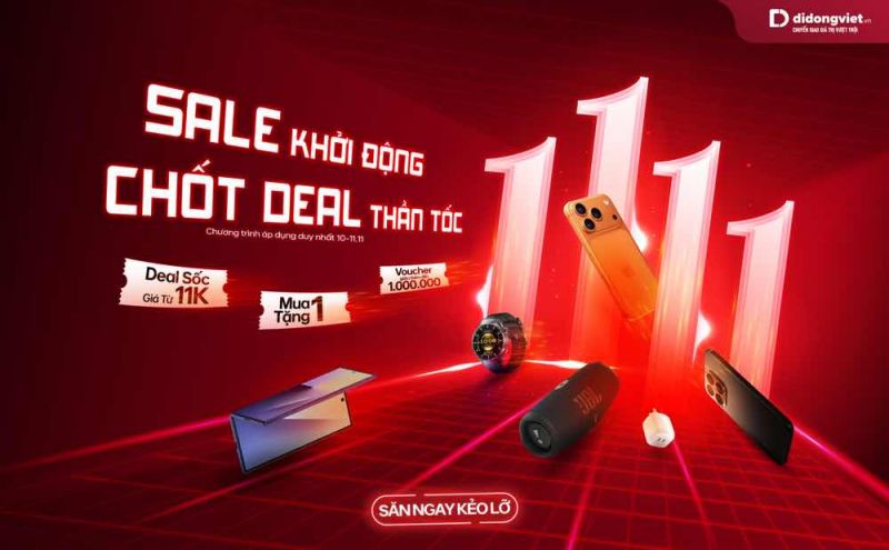 Sale công nghệ 11/11: Mua điện thoại tặng loa bluetooth, phụ kiện chỉ từ 11 nghìn đồng