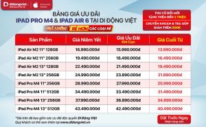 iPad Air 6 M2 mở đặt trước tại Việt Nam, giá chỉ từ 13,99 triệu đồng